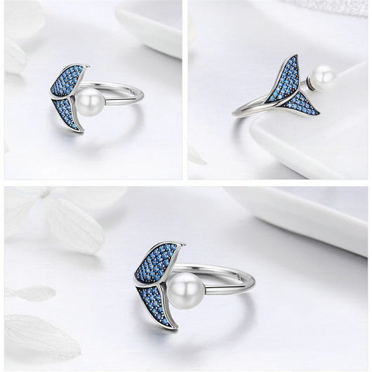 Anillo Ajustable de Plata Sterling S925 con Perlas de Concha Estilo Europeo - Image 9