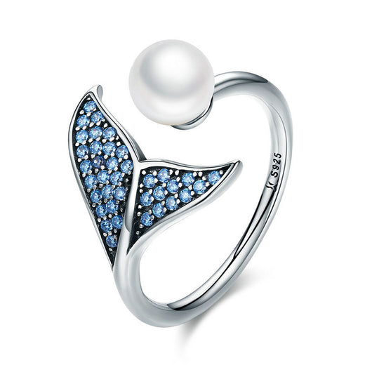Anillo Ajustable de Plata Sterling S925 con Perlas de Concha Estilo Europeo - Image 10