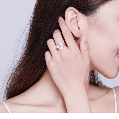 Anillo Ajustable de Plata Sterling S925 con Perlas de Concha Estilo Europeo - Image 11