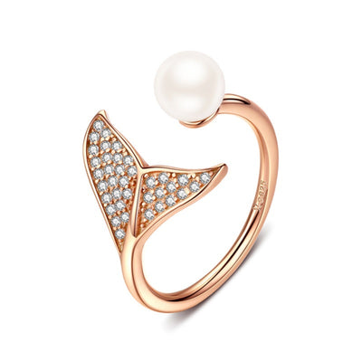 Anillo Ajustable de Plata Sterling S925 con Perlas de Concha Estilo Europeo - Image 12