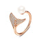 Anillo Ajustable de Plata Sterling S925 con Perlas de Concha Estilo Europeo