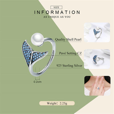 Anillo Ajustable de Plata Sterling S925 con Perlas de Concha Estilo Europeo - Image 3