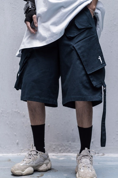 Shorts Cargo Overol Diagonal Hombre Verano Tide Trend - Image 9