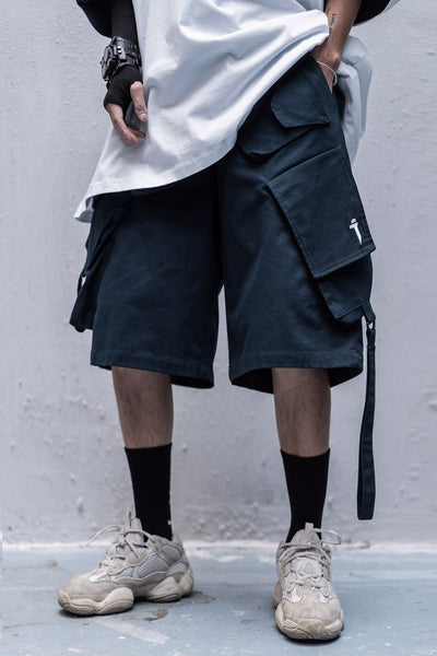 Shorts Cargo Overol Diagonal Hombre Verano Tide Trend - Image 4