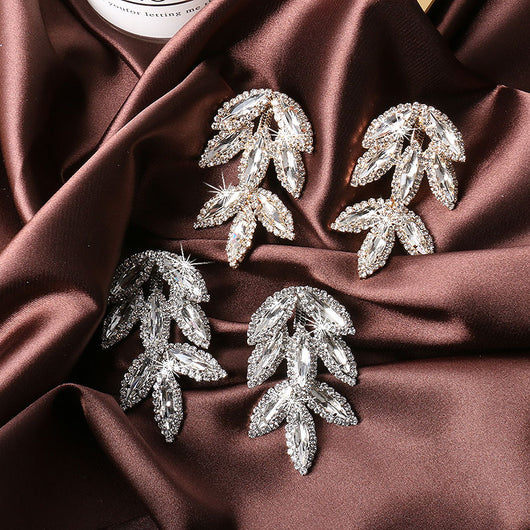 Aretes de Hoja de Diamante Brillante en Plata 925 con Borla Larga - Image 7
