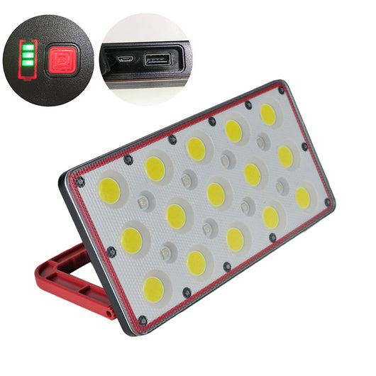 Linterna LED Recargable USB con Luz de Advertencia Roja y Azul para Camping - Image 4