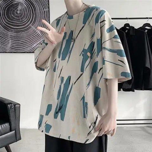 Camiseta Tie-dye Irregular para Hombre - Estilo Urbano Moderno - Image 5