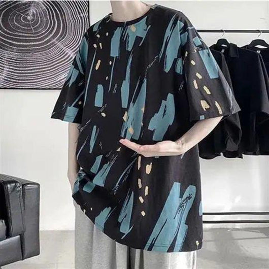 Camiseta Tie-dye Irregular para Hombre - Estilo Urbano Moderno