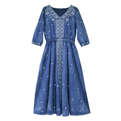 Falda Denim Amplia Retro Primavera Talla Grande - Image 2