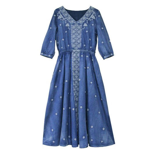 Falda Denim Amplia Retro Primavera Talla Grande - Image 2