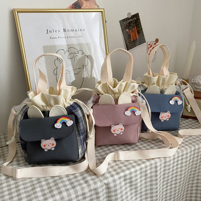 Bolsa Mensajera Canvas Harajuku Pequeña para Mujer - Diseño Artístico