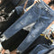 Pantalones Vaqueros Talla Grande Cintura Alta Efecto Reductor Pierna Recta