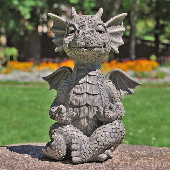 Estatua Dragón de Resina para Jardín - Decoración Exterior e Interior