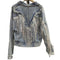 Chaqueta Denim Corta Suelta con Flecos para Mujer
