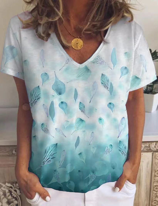 Blusa Estampado Flores con Escote V y Mangas Cortas - Image 8