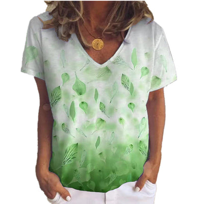 Blusa Estampado Flores con Escote V y Mangas Cortas - Image 5