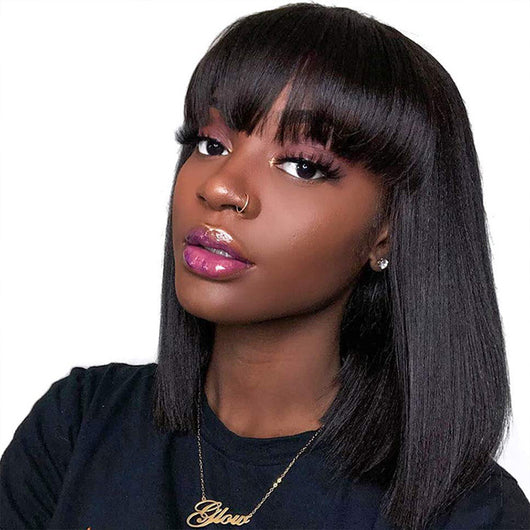 Pelucas de Cabello Humano 100% Máquina Completa para Mujeres Negras