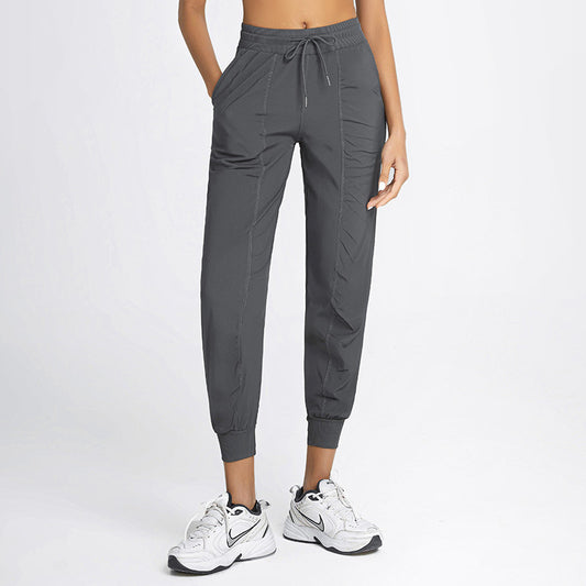 Pantalones Yoga Deportivos con Bolsillos y Cordón Ajustable