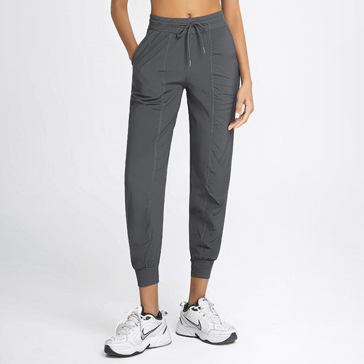 Pantalones Yoga Deportivos con Bolsillos y Cordón Ajustable