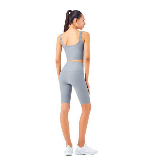 Shorts Yoga Cintura Alta Efecto Melocotón - Diseño Europeo Americano - Image 14