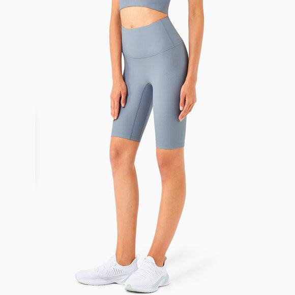 Shorts Yoga Cintura Alta Efecto Melocotón - Diseño Europeo Americano