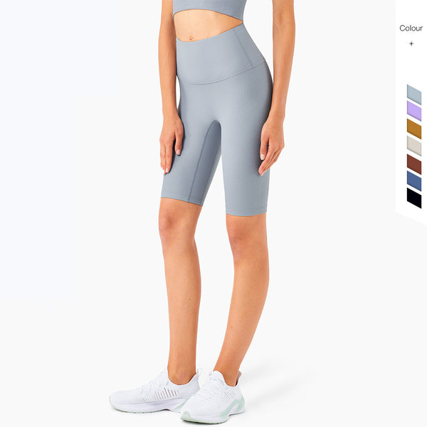 Shorts Yoga Cintura Alta Efecto Melocotón - Diseño Europeo Americano