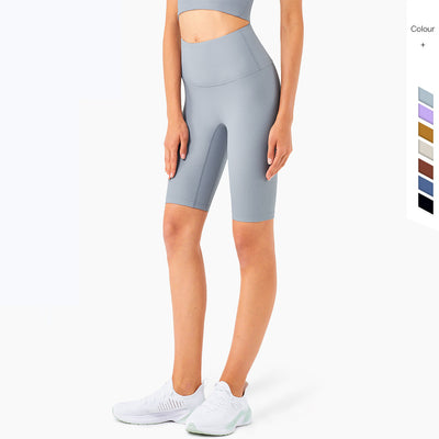 Shorts Yoga Cintura Alta Efecto Melocotón - Diseño Europeo Americano