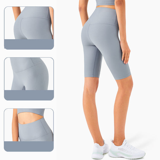 Shorts Yoga Cintura Alta Efecto Melocotón - Diseño Europeo Americano - Image 6