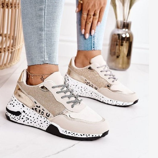 Tenis Plataforma con Cuña Casual - Malla Transpirable con Cordones