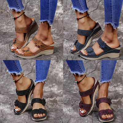 Pantuflas Cuña con Flores para Mujer - Image 8
