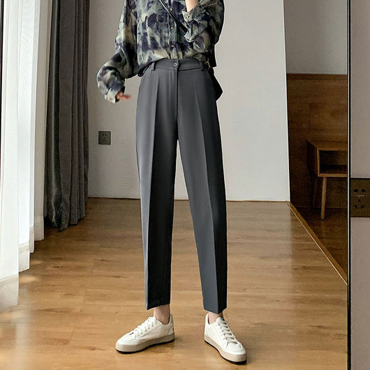 Pantalón Cigarette Cintura Alta Drapeado