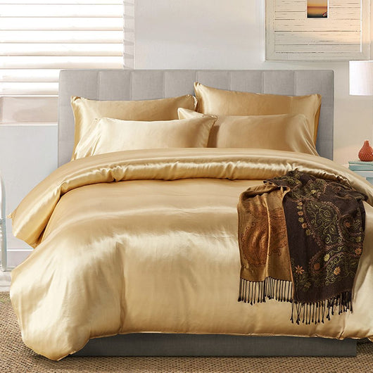 Juego de Cama Satin Lujo 3 Piezas - Colores Sólidos Sedosos - Image 4