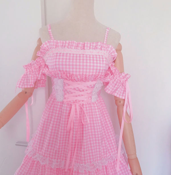 Falda Estilo Universitario con Tirantes Fairy Sweet
