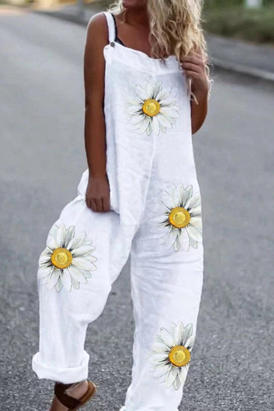 Jumpsuit de Algodón y Lino Cintura Media para Mujer - Image 4