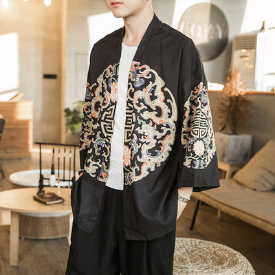 Cardigan Hanfu Estilo Chino con Moneda de Cobre Grulla Blanca Yunxiao - Image 4