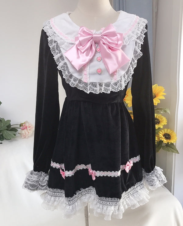 Vestido Lolita Elegante con Encaje - Estilo Palacio Francés para Niña
