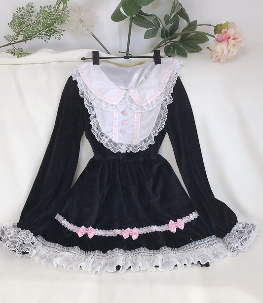 Vestido Lolita Elegante con Encaje - Estilo Palacio Francés para Niña