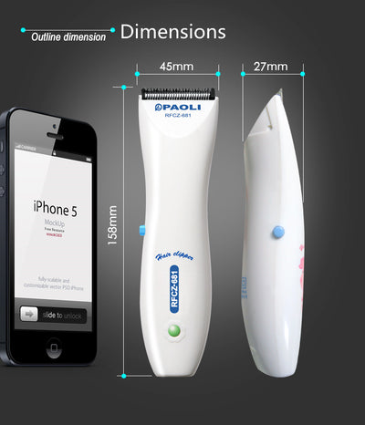 White rechargeable children's hair clipper set with guide combs (3-12mm), scissors, USB cable, cleaning brush, and oil. - Image 13