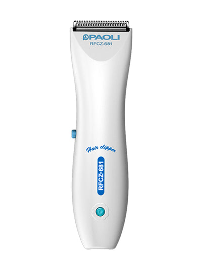 White rechargeable children's hair clipper set with guide combs (3-12mm), scissors, USB cable, cleaning brush, and oil. - Image 14