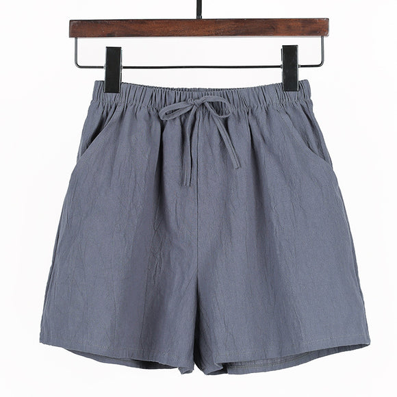 Shorts Casuales de Algodón y Lino Sueltos y Cómodos