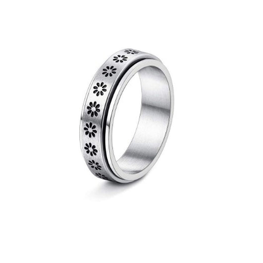 Anillo Giratorio de Acero Inoxidable con Luna y Estrellas para Aliviar Ansiedad - Image 20