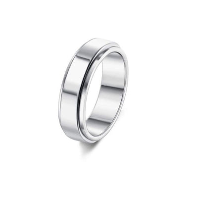 Anillo Giratorio de Acero Inoxidable con Luna y Estrellas para Aliviar Ansiedad - Image 21