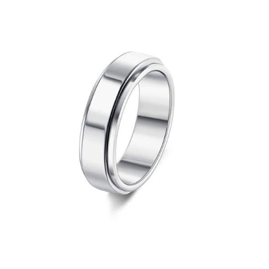 Anillo Giratorio de Acero Inoxidable con Luna y Estrellas para Aliviar Ansiedad - Image 21