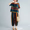 Conjunto Casual de Dos Piezas a Rayas Retro