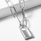 Cross-Border Jewelry Simple And Exaggerated Thick Chain Necklace Female Retro Multi-Layer Geometric Lock-Shaped Love Necklace Plateado A