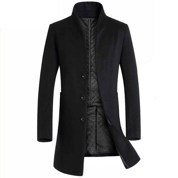 Abrigo de Lana Casual Corte Trinchera para Hombre