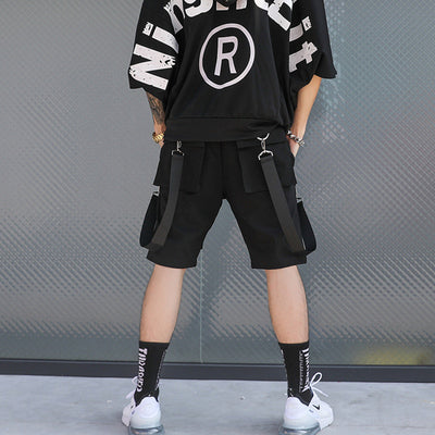 Pantalones Cortos Cargo Hip Hop Sueltos para Hombre Color Sólido - Image 12