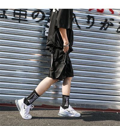 Pantalones Cortos Cargo Hip Hop Sueltos para Hombre Color Sólido - Image 2