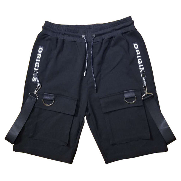 Pantalones Cortos Cargo Hip Hop Sueltos para Hombre Color Sólido