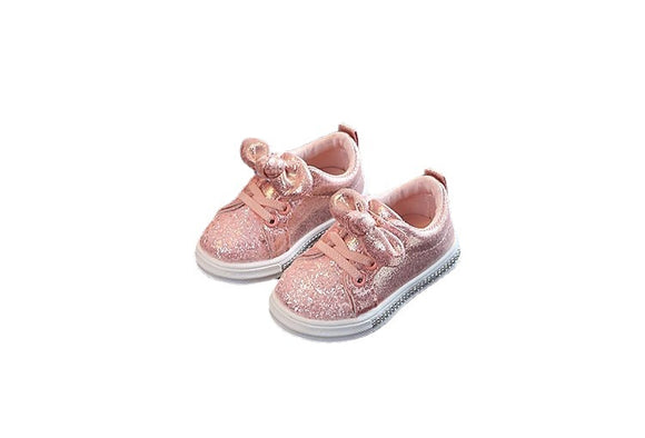 Tenis Casuales de Cuero Brillante con Moño - Zapatos Deportivos Versátiles